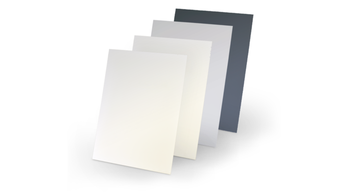 Four substrates in different shades of grey